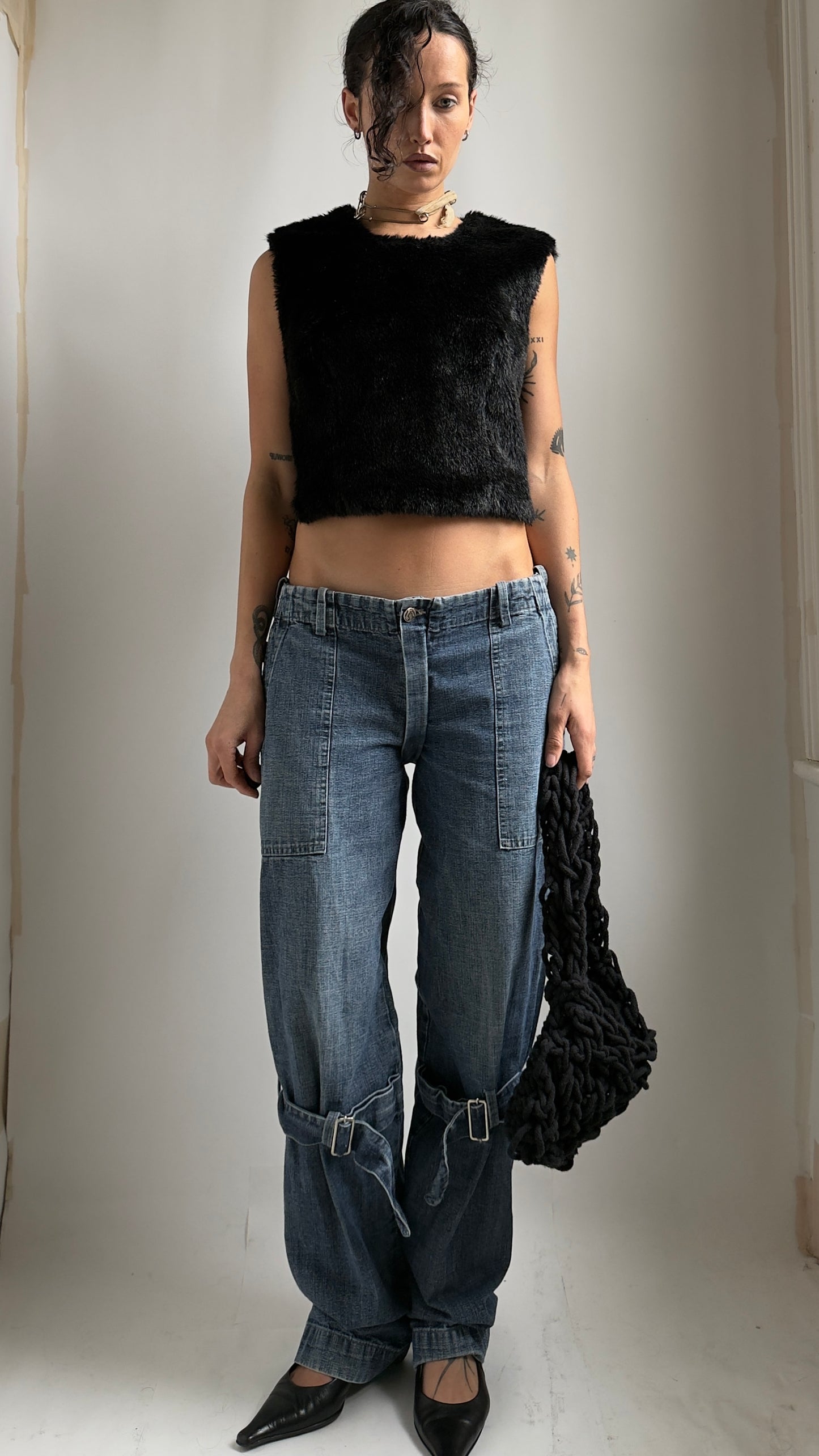 RARE 97 COMME DES GARÇONS FAUX FUR VEST / UK 6